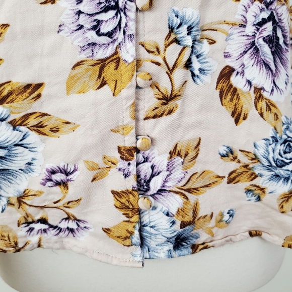 American Eagle Floral Button Up Strappy Tank Top - Picture 6 of 13